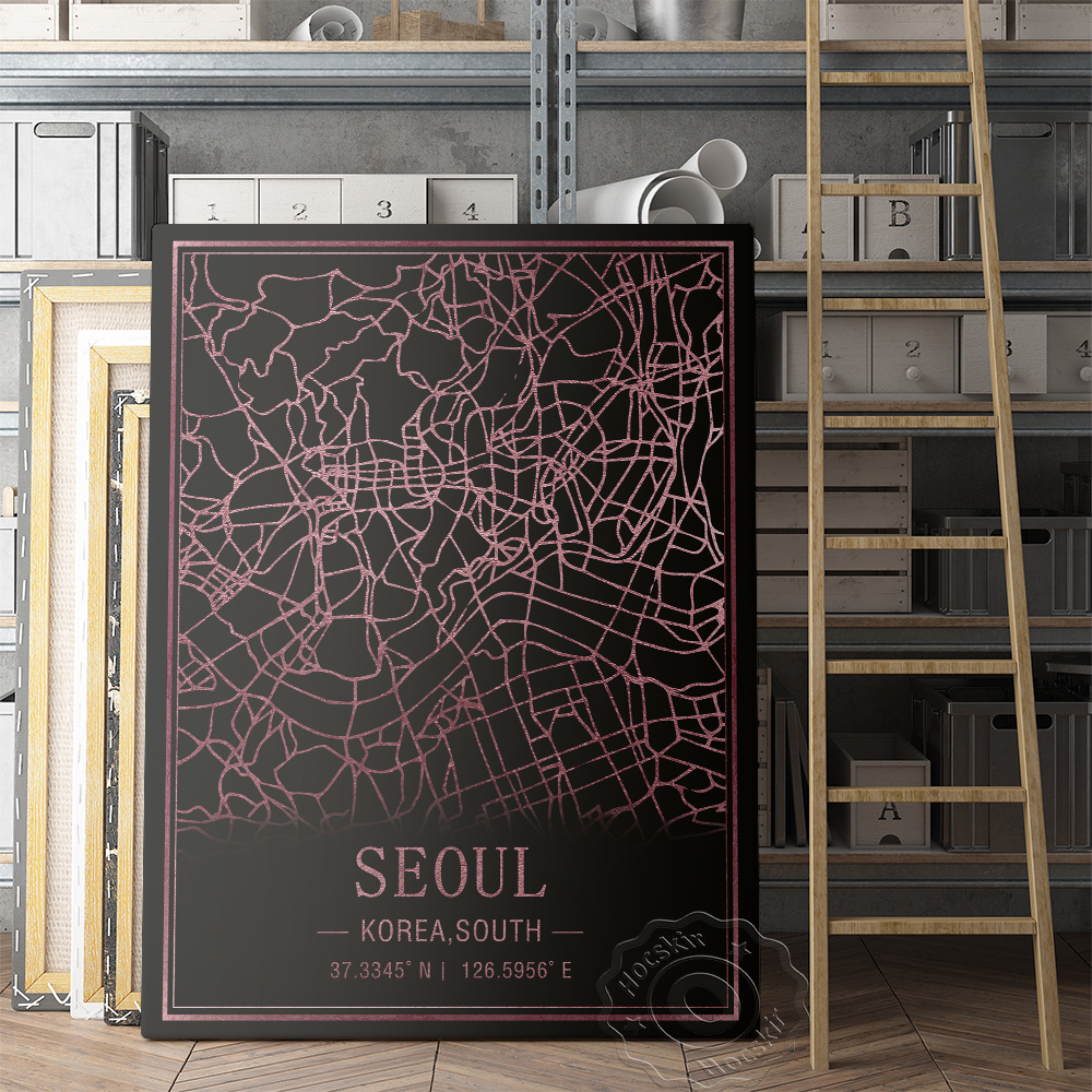 Seoul Korea South Map Art Post - đánh giá và giá South Korea Lifestyle