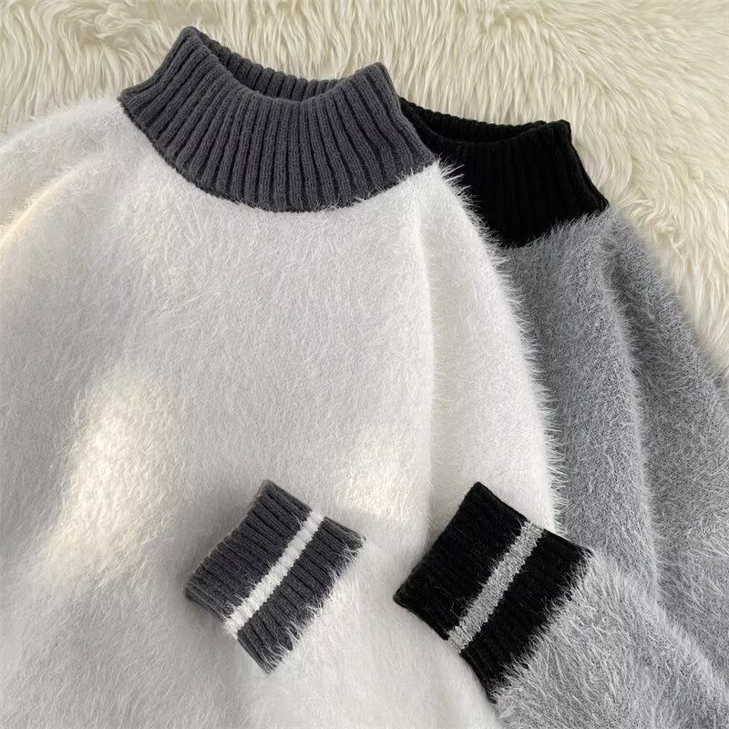 Fur Collar Pullovers Estampado - đánh giá và giá Korean Men Lifestyle