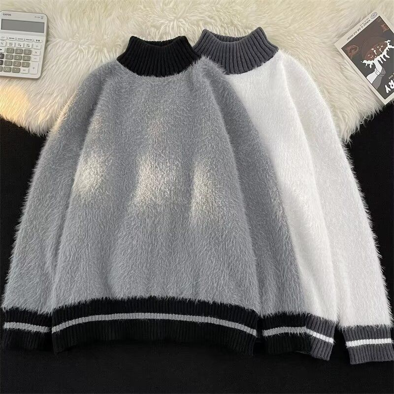Fur Collar Pullovers Estampado - đánh giá và giá Korean Men Lifestyle